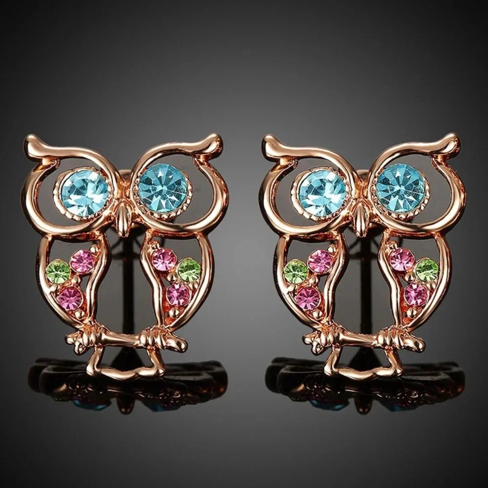 18K Rose Gold Plated & CZ Earrings